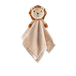 Pro Goleem Baby Lion‎ Tan Beige Lovey Satin Trim Plush Security Blanket Toy NWT